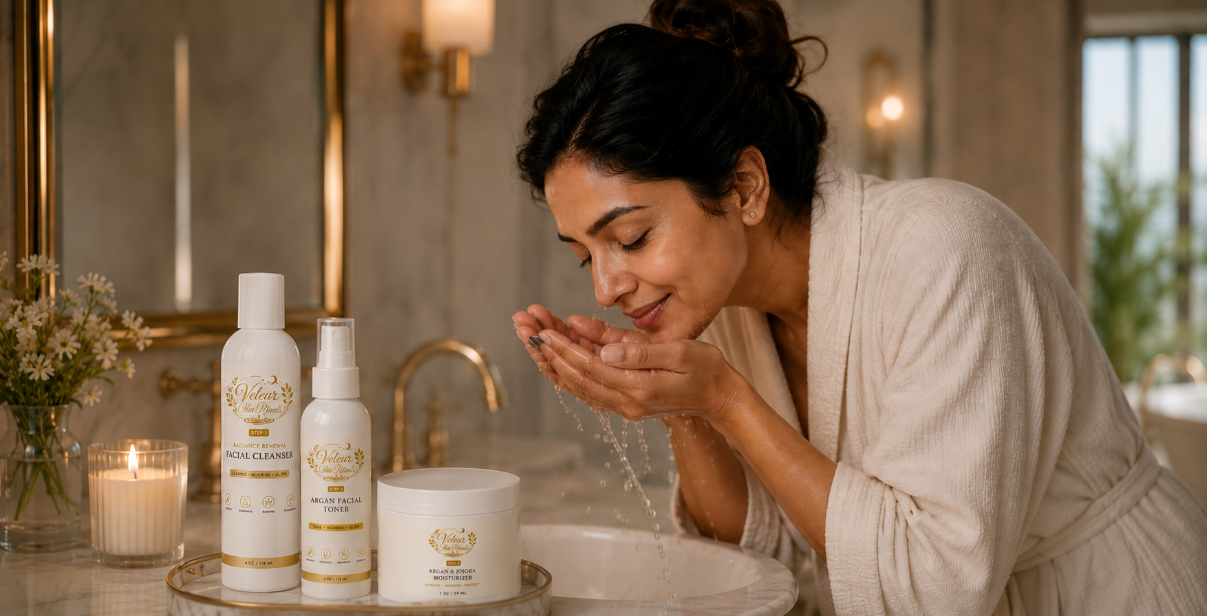 Morning skincare ritual